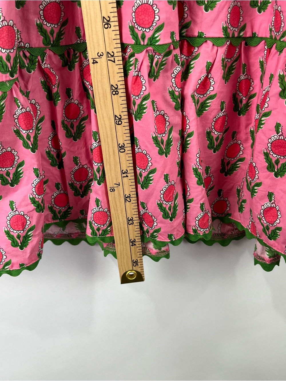 Entro 100% Cotton Tiered Mini Dress Pockets Tassel Tie Boho Cottagecore NWT - Picture 8 of 10